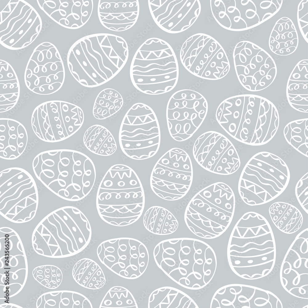happy easter vector background eggs cartoon doodle seamless pattern happy easter vector background eggs cartoon doodle seamless pattern