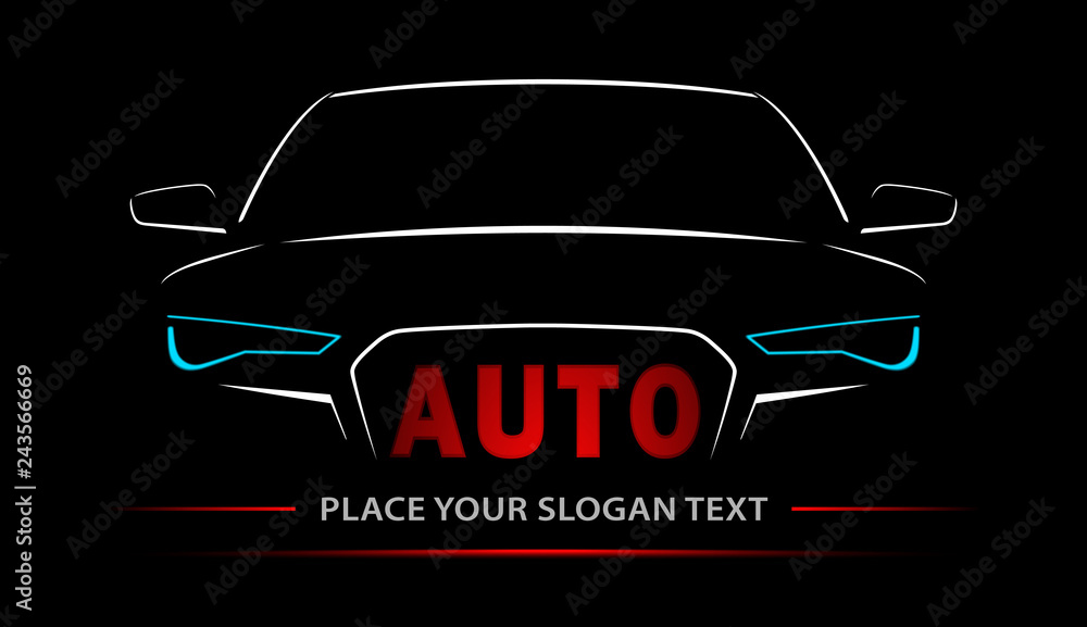 Fototapeta premium Logo samochodu streszczenie linie wektor. Ilustracji wektorowych