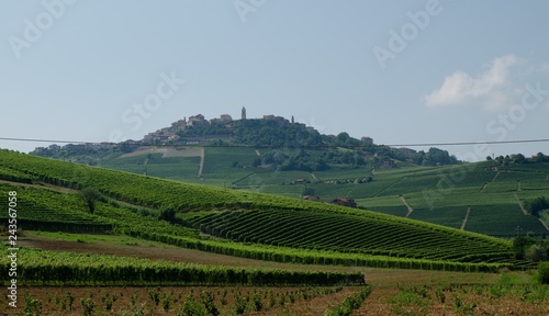La morra  Piedmont  Italy. July 2018. An idyllic view of the village