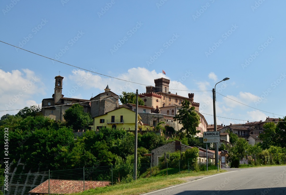 Barolo, province of Cuneo, Piedmont, Italy. July 2018. View on the historical center of Barolo Barolo, province of Cuneo, Piedmont, Italy. July 2018. View on the historical center of Barolo