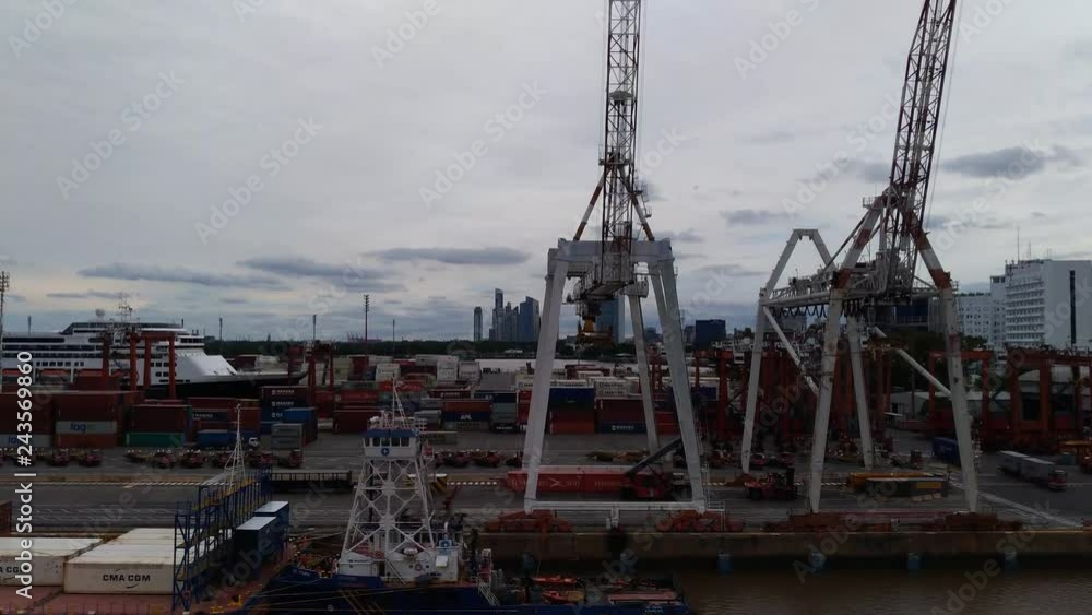Container ship. Shipping cargo to harbor in Buenos Aires, Argentina Container ship. Shipping cargo to harbor in Buenos Aires, Argentina
