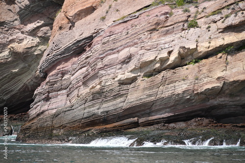 A cliff with cracks at the coast of Mazathlan-Mexico.