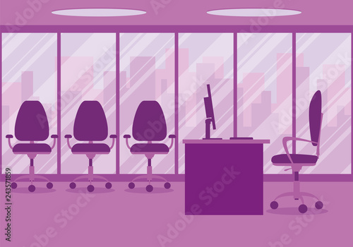 Design of a modern office designer workplace in pink