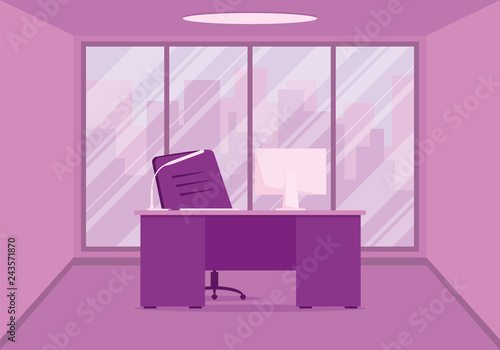 Design of a modern office designer workplace in pink