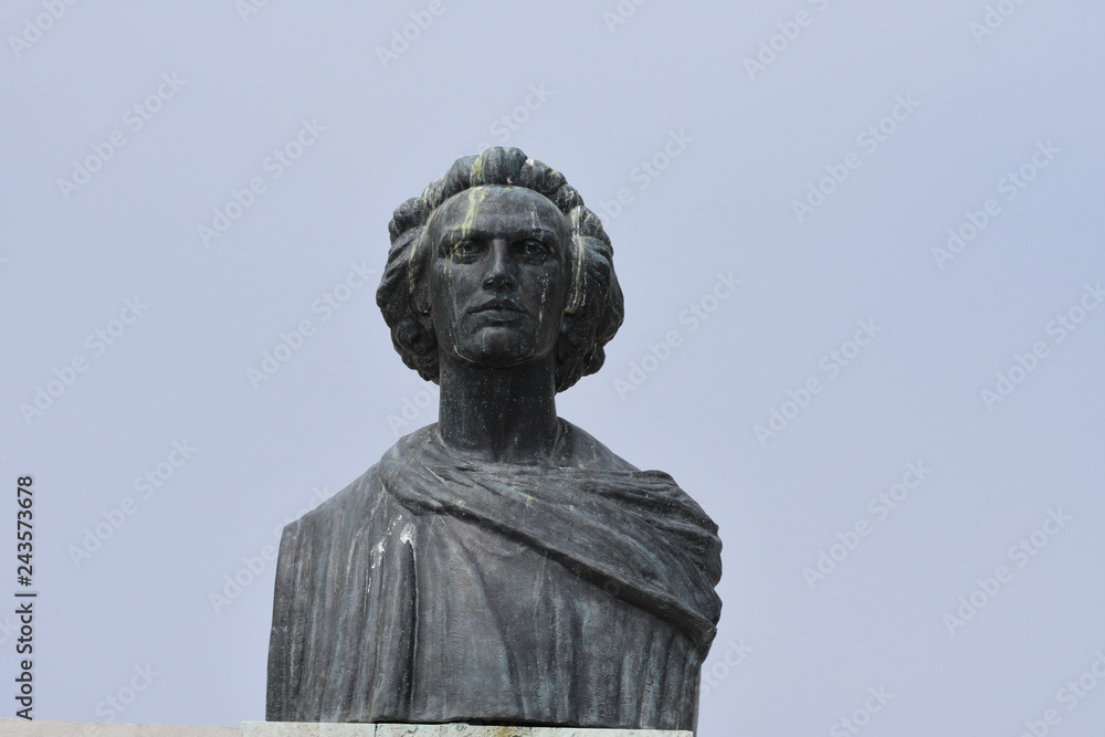 The statue of Mihai Eminescu in Mamaia, Constanta , Romania , 2017