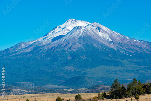 Mount Shasta dormant volcano with snow cap