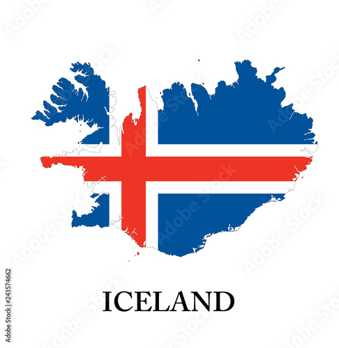 Iceland flag map
