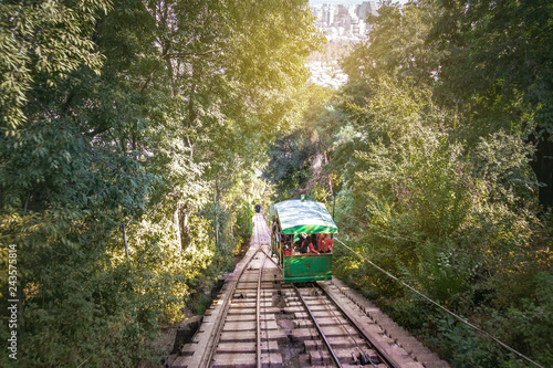 Canvas Print Funicular of San Cristobal Hill - Santiago, Chile