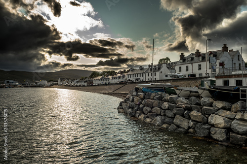 Wallpaper Mural City Of Ullapool With Harbor And Boats Facing Heavy Weather At Loch Broom In Scotland Torontodigital.ca