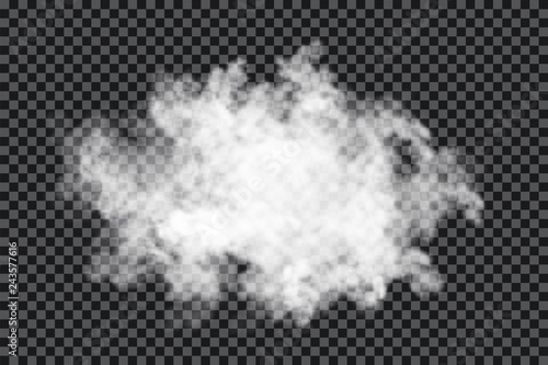 Smoke cloud on transparent background. Realistic fog or mist texture isolated on background. Transparent smoke effect