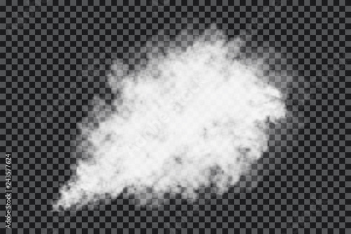 Smoke cloud on transparent background. Realistic fog or mist texture isolated on background. Transparent smoke effect