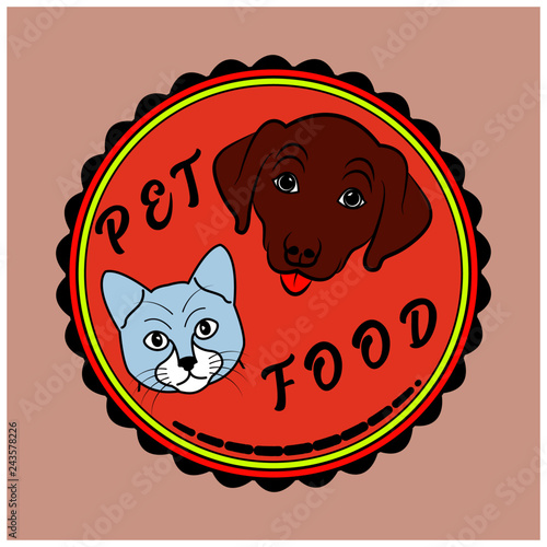 Vector illustration of a Pet Food label