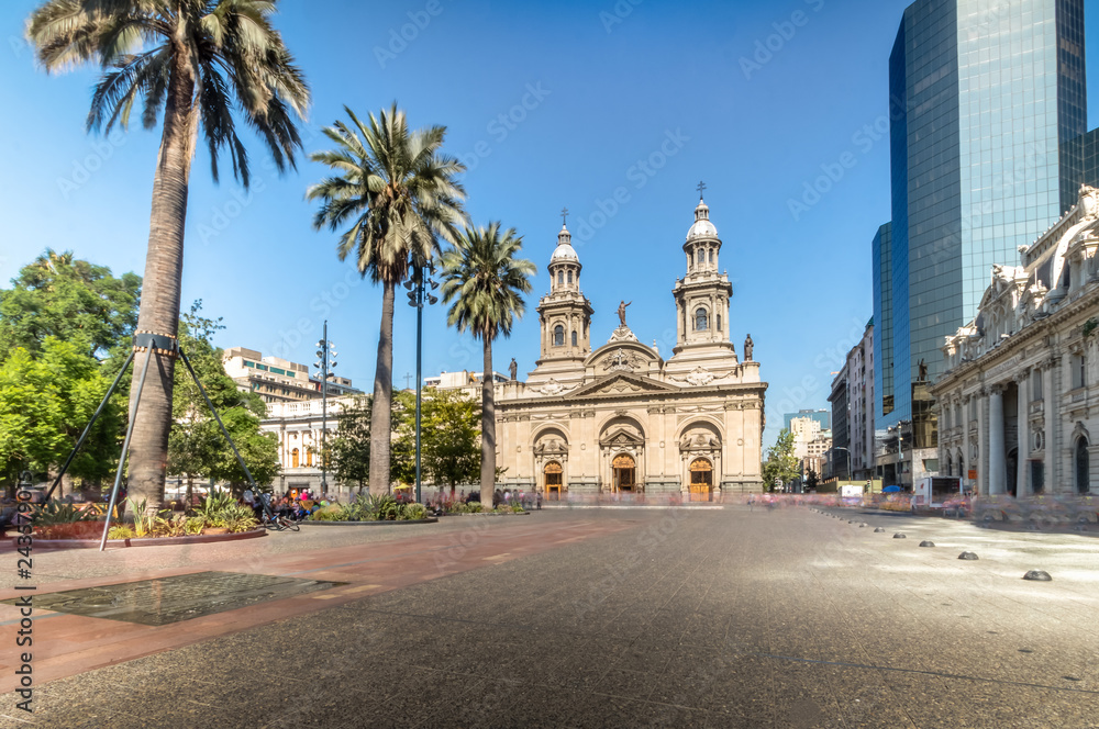Plaza de Armas Square and Santiago Metropolitan Cathedral - Santiago, Chile