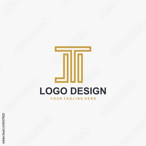 Letter J monogram logo design vector