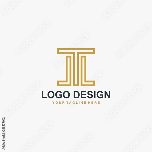 Letter J monogram logo design vector