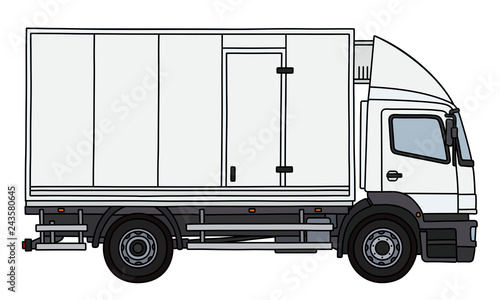 The white cargo truck