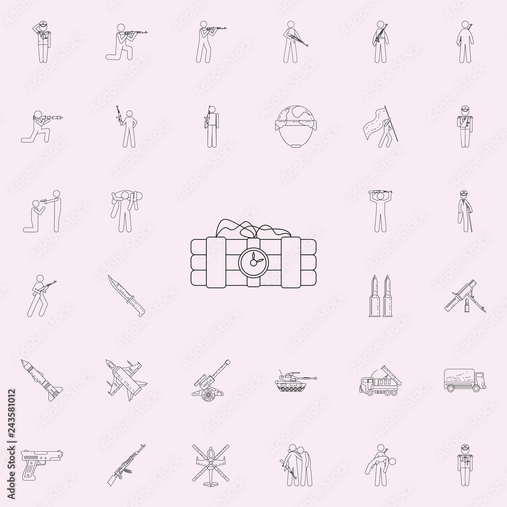 Naklejka premium dynamite icon. Army icons universal set for web and mobile