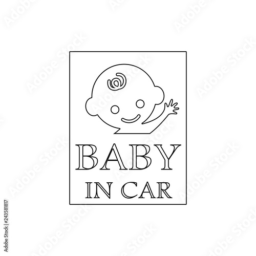 sign child in the car icon. Element of cyber security for mobile concept and web apps icon. Thin line icon for website design and development, app development