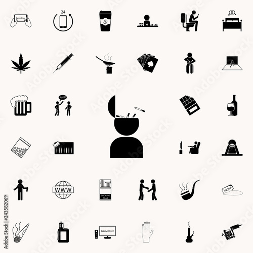 cigarettes in the head icon. Bad habbits icons universal set for web and mobile