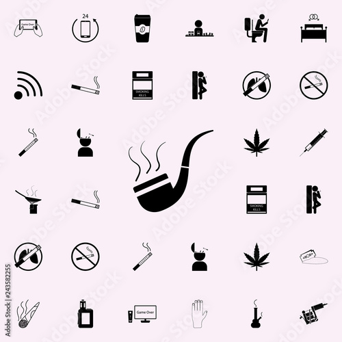 tobacco pipe icon. Bad habbits icons universal set for web and mobile