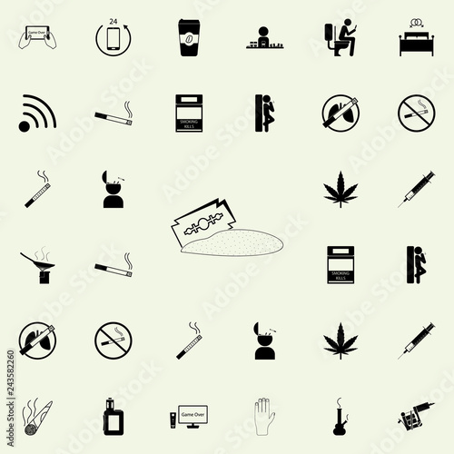 cocaine icon. Bad habbits icons universal set for web and mobile