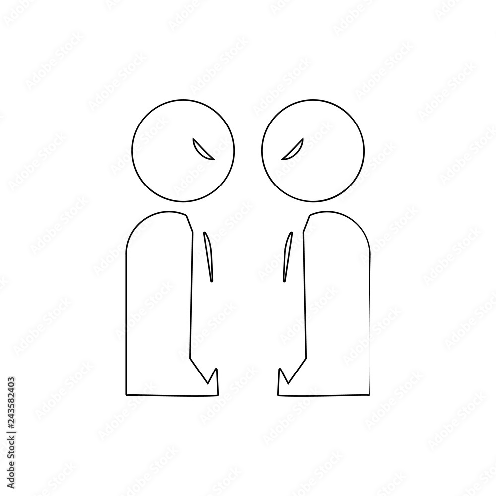 business conflict of the parties icon. Element of conflict for mobile concept and web apps icon. Thin line icon for website design and development, app development