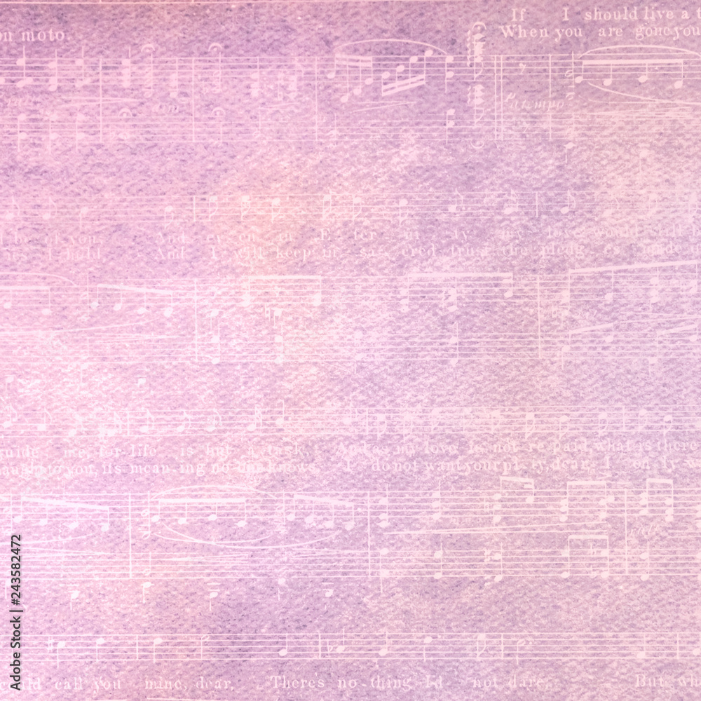 Fototapeta premium Musical Notation Pattern on the Pink Background