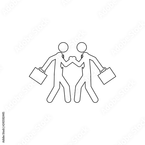 businessmen wrestle with hands icon. Element of conflict for mobile concept and web apps icon. Thin line icon for website design and development, app development