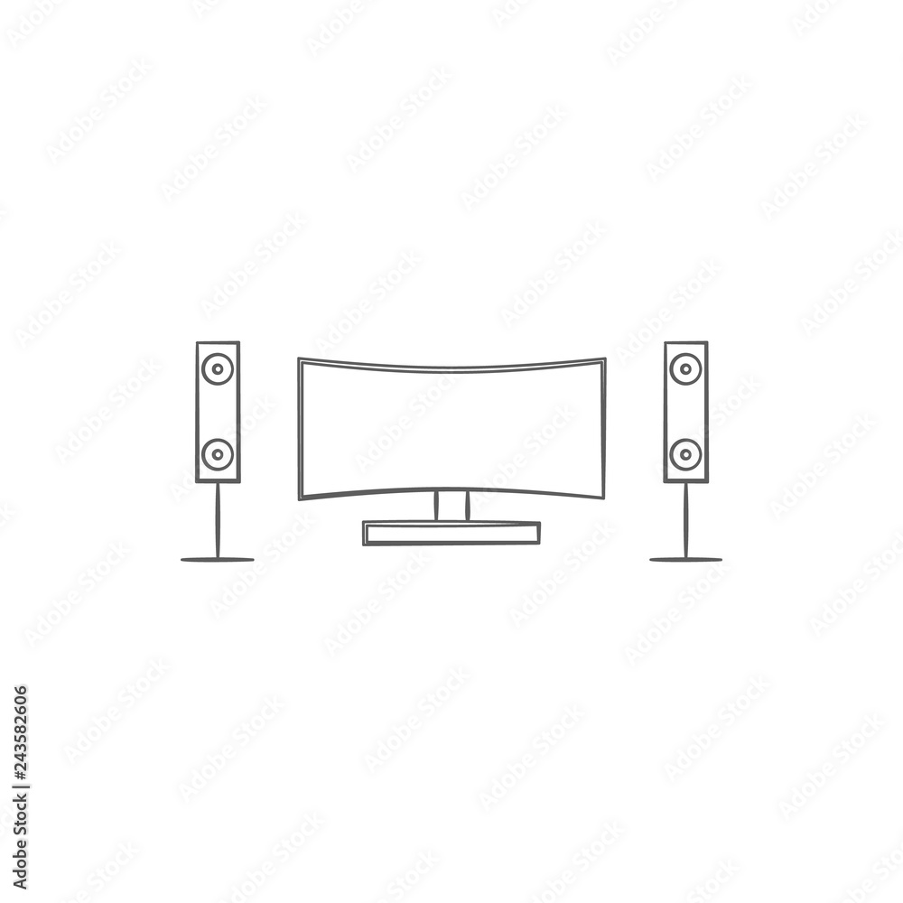 home theater logo icon. Element of cyber security for mobile concept and web apps icon. Thin line icon for website design and development, app development home theater logo icon. Element of cyber security for mobile concept and web apps icon. Thin line icon for website design and development, app development