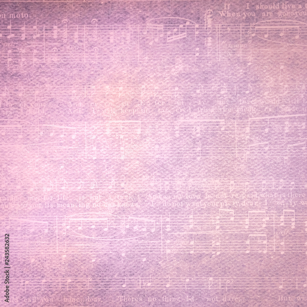 Fototapeta premium Musical Notation Pattern on the Pink Background