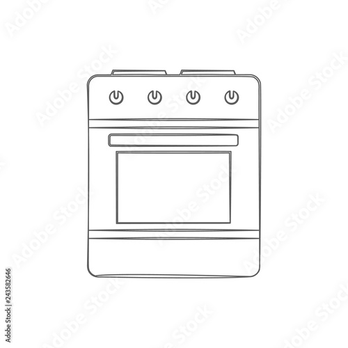 logo gas furnace icon. Element of Electro for mobile concept and web apps icon. Thin line icon for website design and development, app development