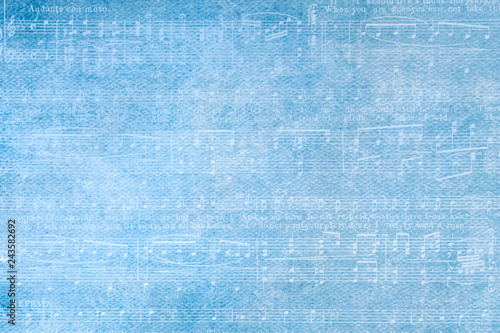 Musical Notation Pattern on the Blue Background