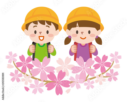 小学生　桜　入学
