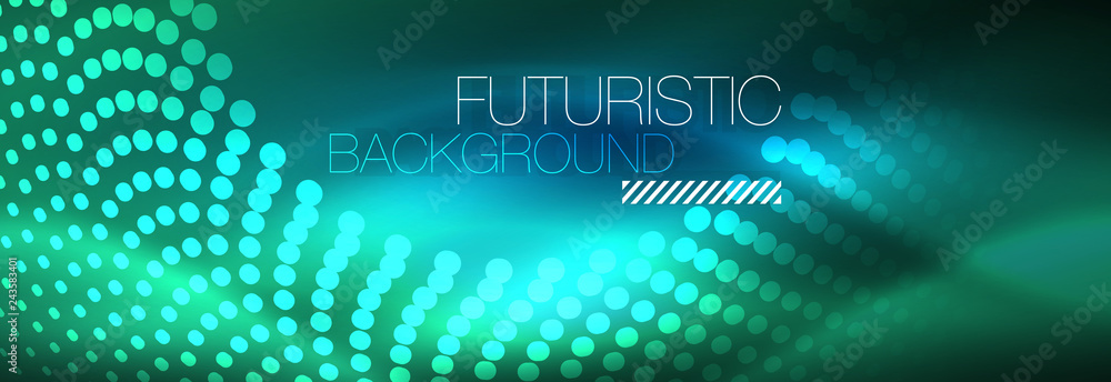 Glowing neon circle line dots, round line design, abstract style on black background. Neon abstract round circles Magic neon lights and glowing dots Glowing neon circle line dots, round line design, abstract style on black background. Neon abstract round circles Magic neon lights and glowing dots