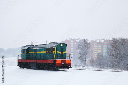 train in the snow photo