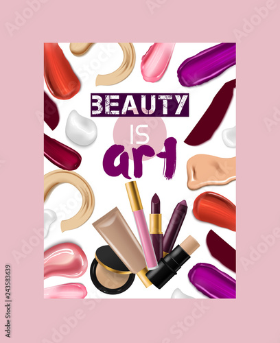 Lipstick pattern vector beautiful red color fashion pink lipgloss lip makeup art illustration backdrop of shiny liquid female cosmetic background banner