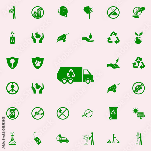 waste recycling machine green icon. greenpeace icons universal set for web and mobile