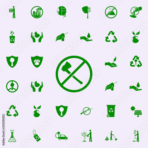 ban on cutting down trees green icon. greenpeace icons universal set for web and mobile