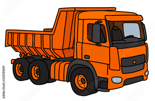 The funny orange dumper truck