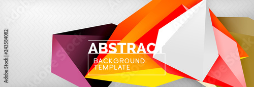 3d polygonal shape geometric background, triangular modern abstract composition