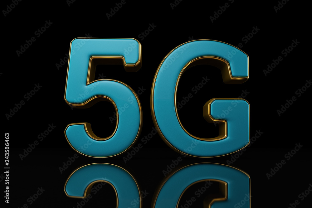 5G wireless network icon on black background. 3D illustration. 5G wireless network icon on black background. 3D illustration.