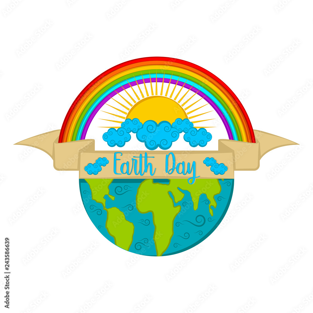 Fototapeta premium Isolated earth day label. Vector illustration design