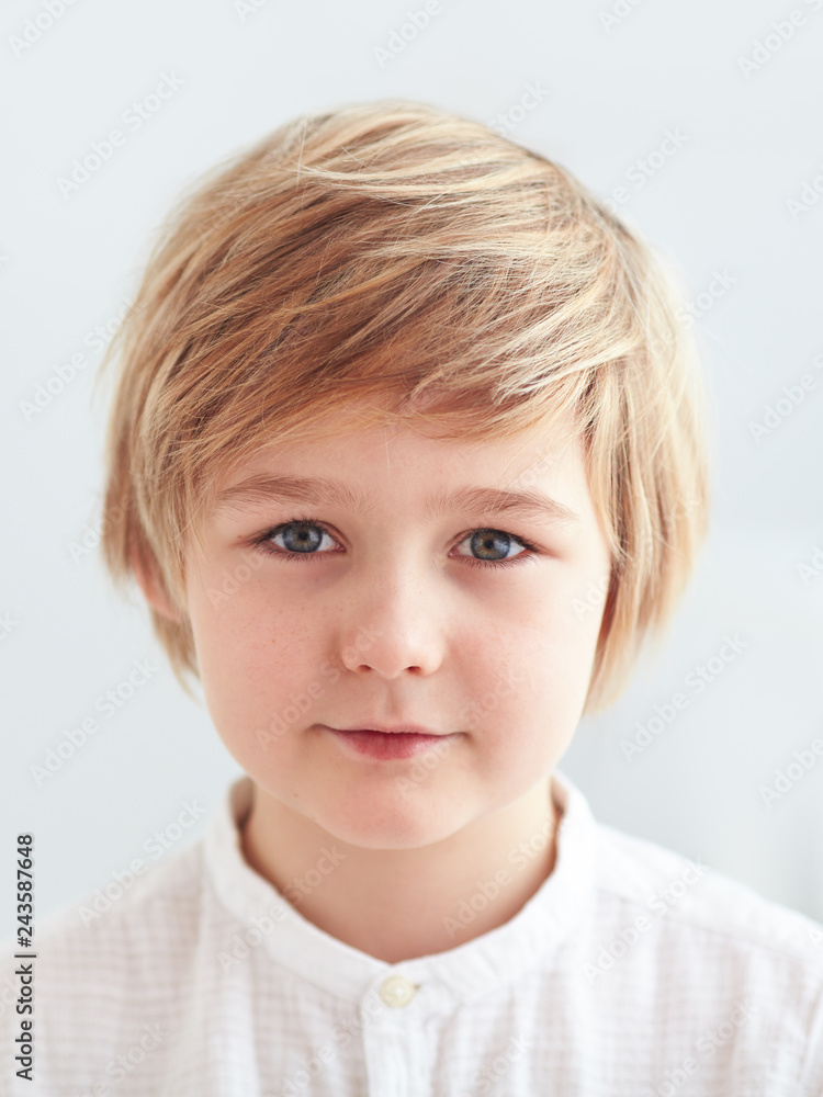 shoulder portrait of cute, nine years old kid, boy for id card shoulder portrait of cute, nine years old kid, boy for id card