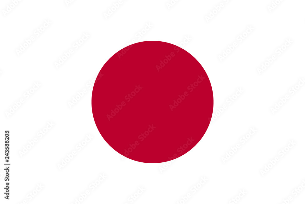National flag country Japan(white with red dot) Stock | Adobe Stock