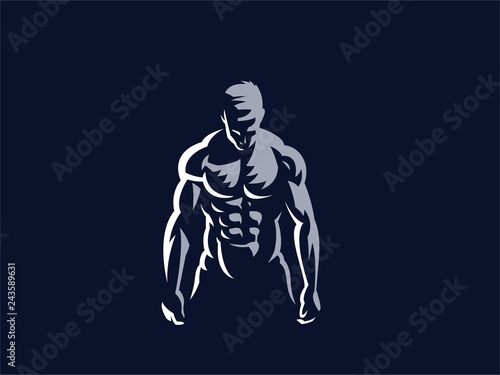 Sport. Sporty and athletic man.