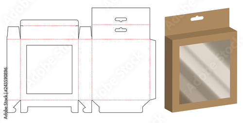 Box packaging die cut template design. 3d mock-up