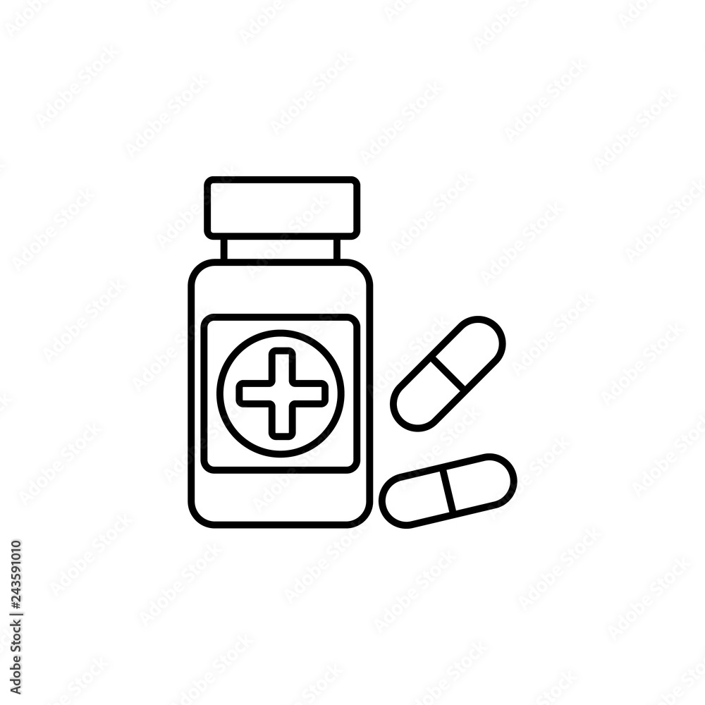 medicine capsule icon. Element of medicine for mobile concept and web apps illustration. Thin color line icon for website design and development, app development medicine capsule icon. Element of medicine for mobile concept and web apps illustration. Thin color line icon for website design and development, app development