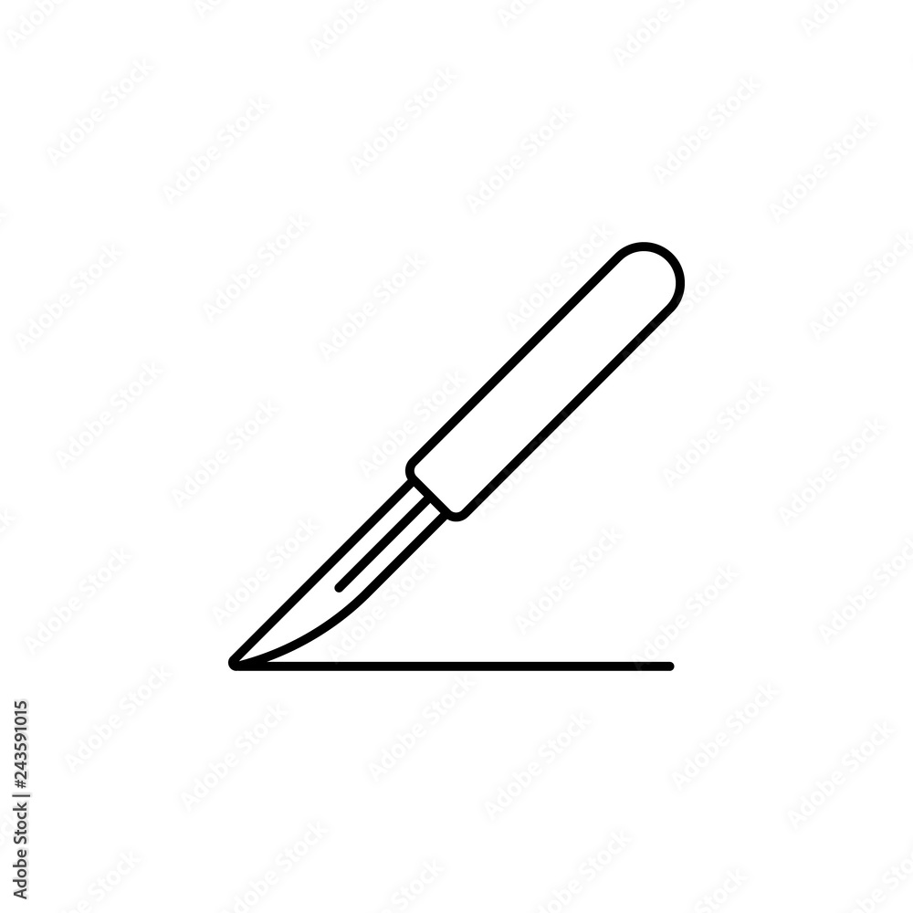 surgical scalpel icon. Element of medicine for mobile concept and web apps illustration. Thin color line icon for website design and development, app development surgical scalpel icon. Element of medicine for mobile concept and web apps illustration. Thin color line icon for website design and development, app development