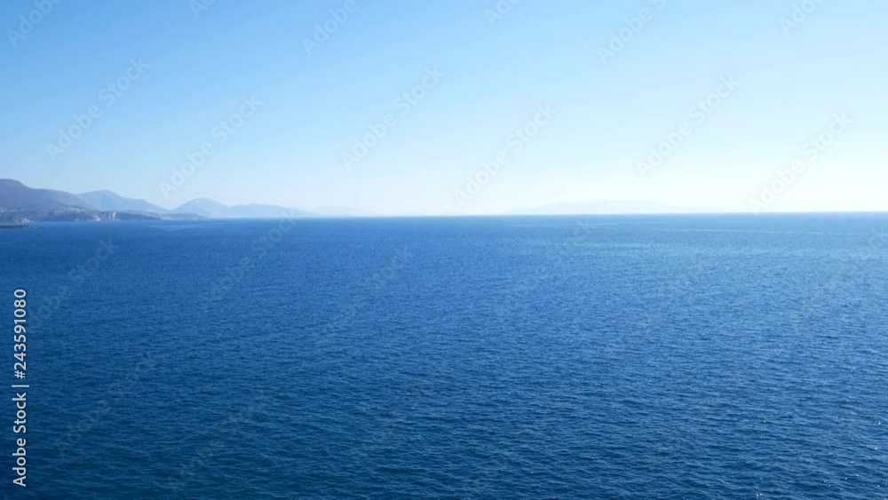 bay, beach and calcareous canyon of Gjipe with Corfu island in background, Vlore, Albania bay, beach and calcareous canyon of Gjipe with Corfu island in background, Vlore, Albania