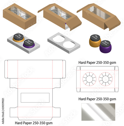 Box packaging die cut template design. 3d mock-up